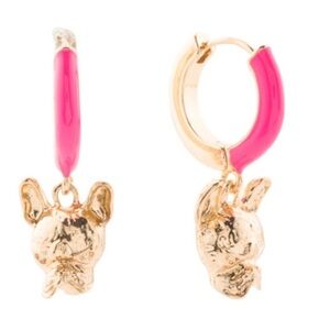 Betsey Johnson French Bulldog Enamel Hoops